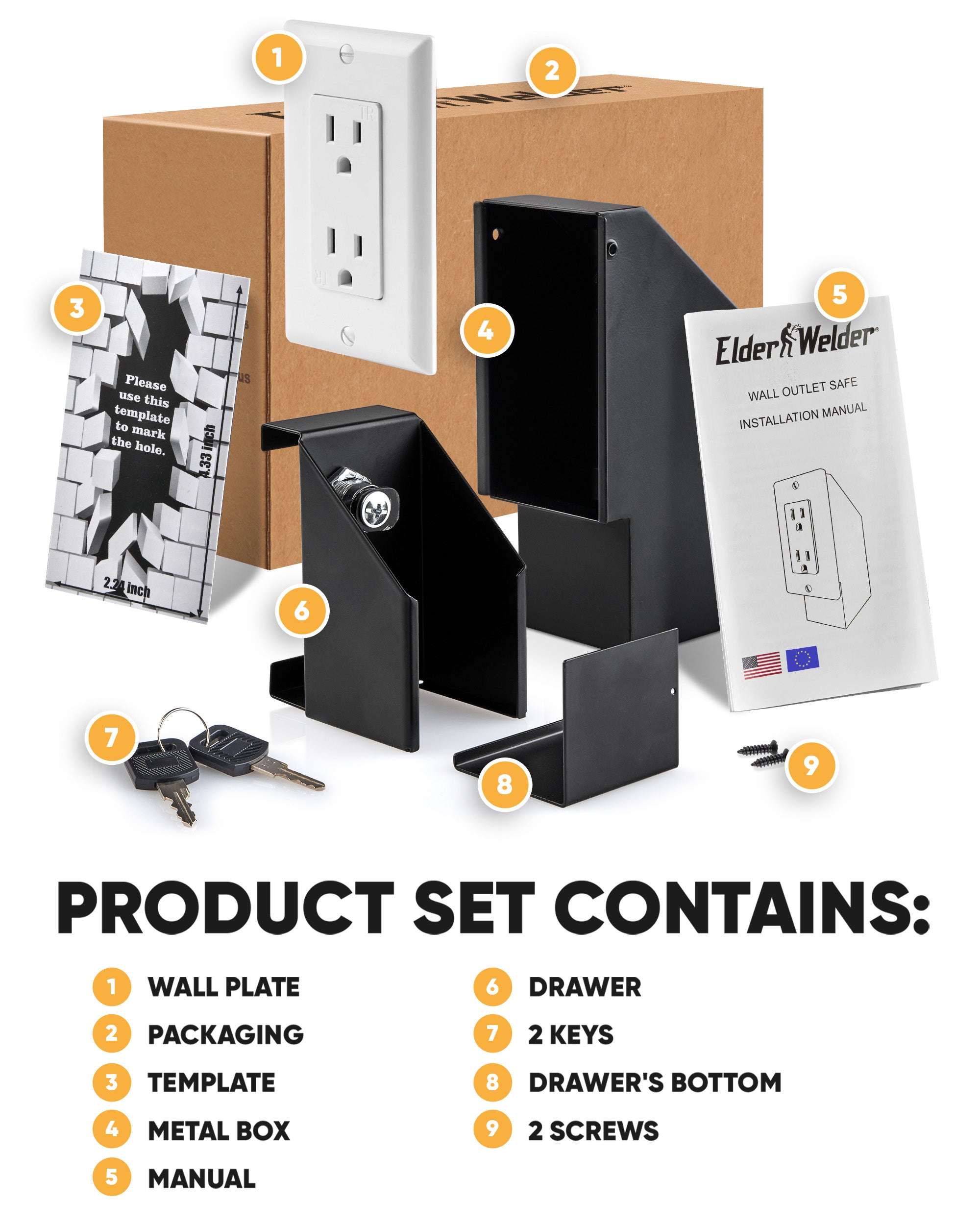 Elder Welder® Hidden Outlet Safe - Single Outlet