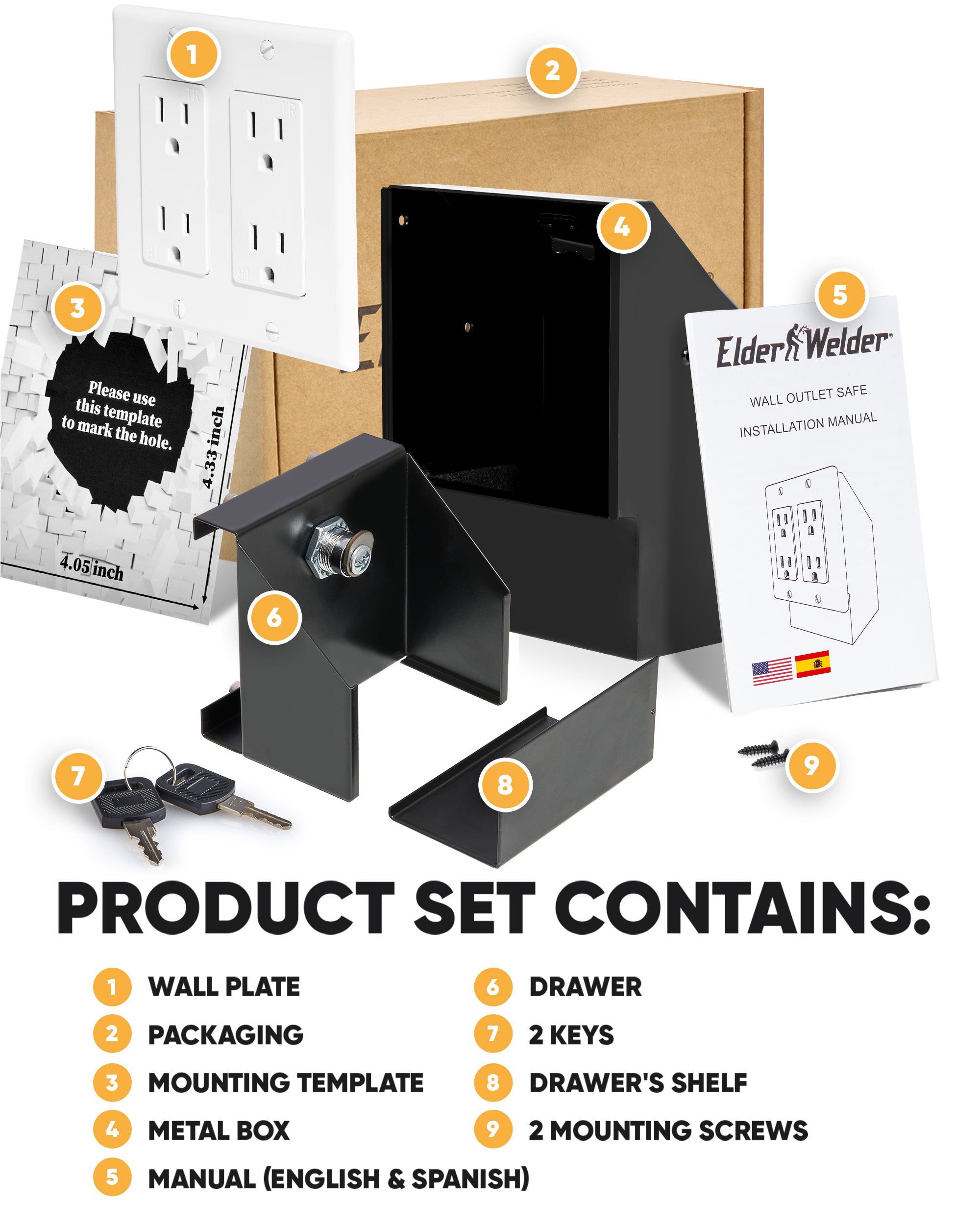 Elder Welder® Hidden Outlet Safe - Double Outlet