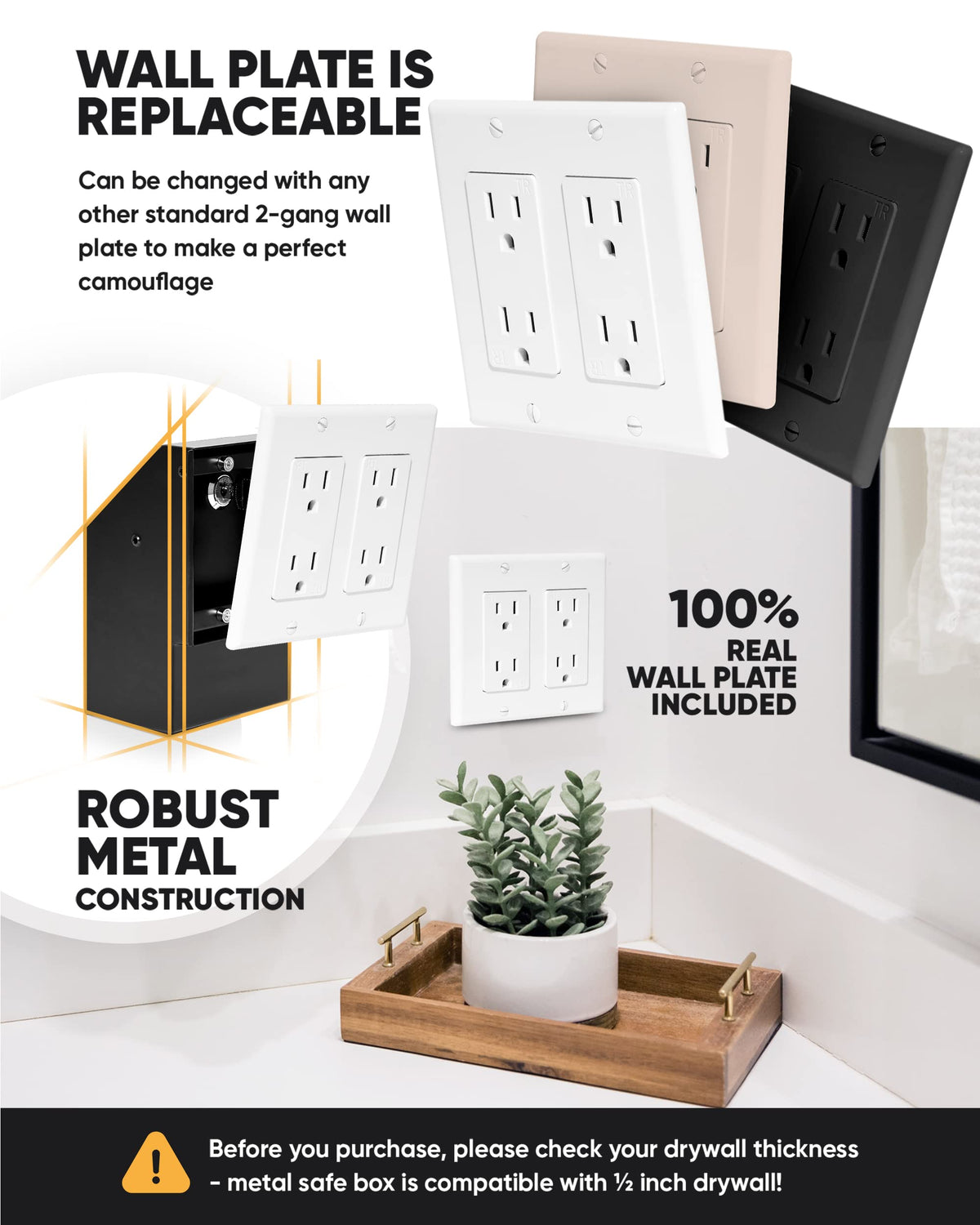 Hidden outlet safe, double, key lock – image 6
