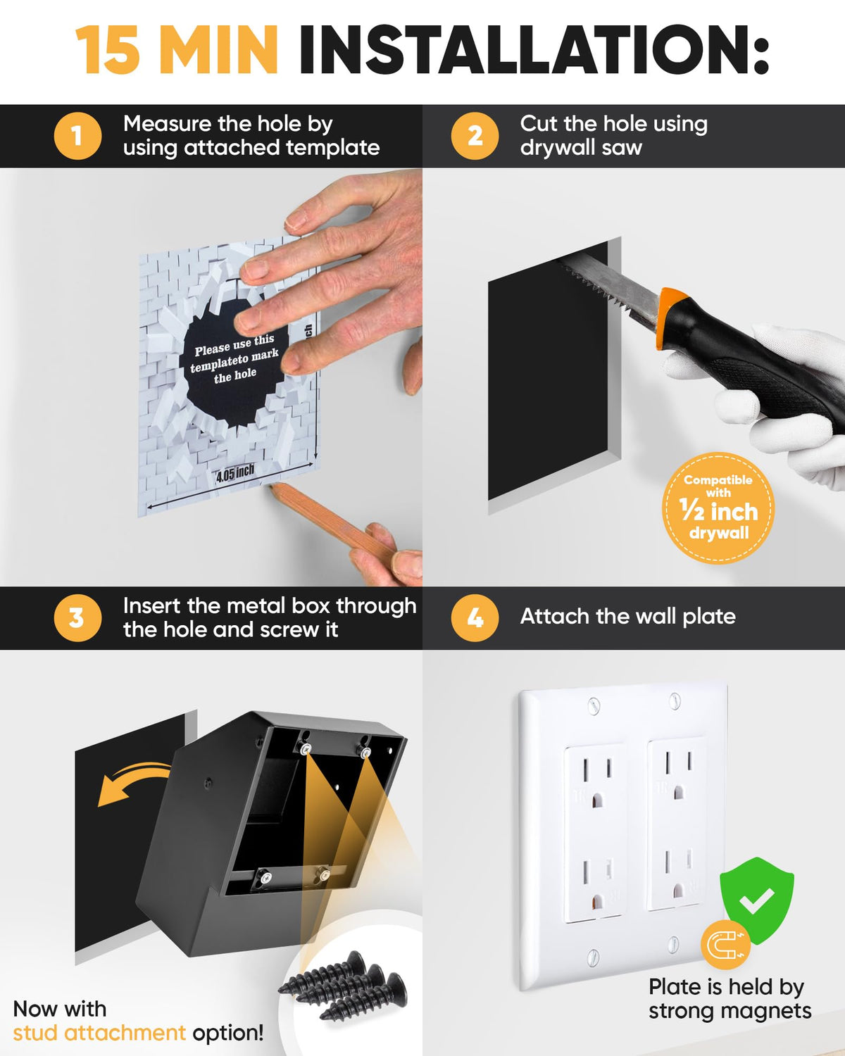 Hidden outlet safe, double, no lock – image 2