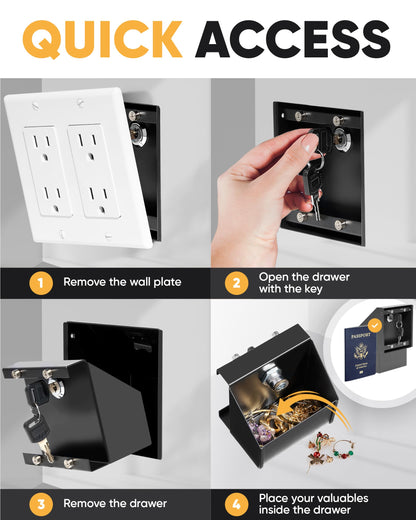 Hidden outlet safe, double, key lock – image 3