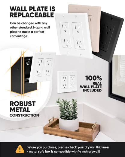 Hidden outlet safe, double, key lock – image 6