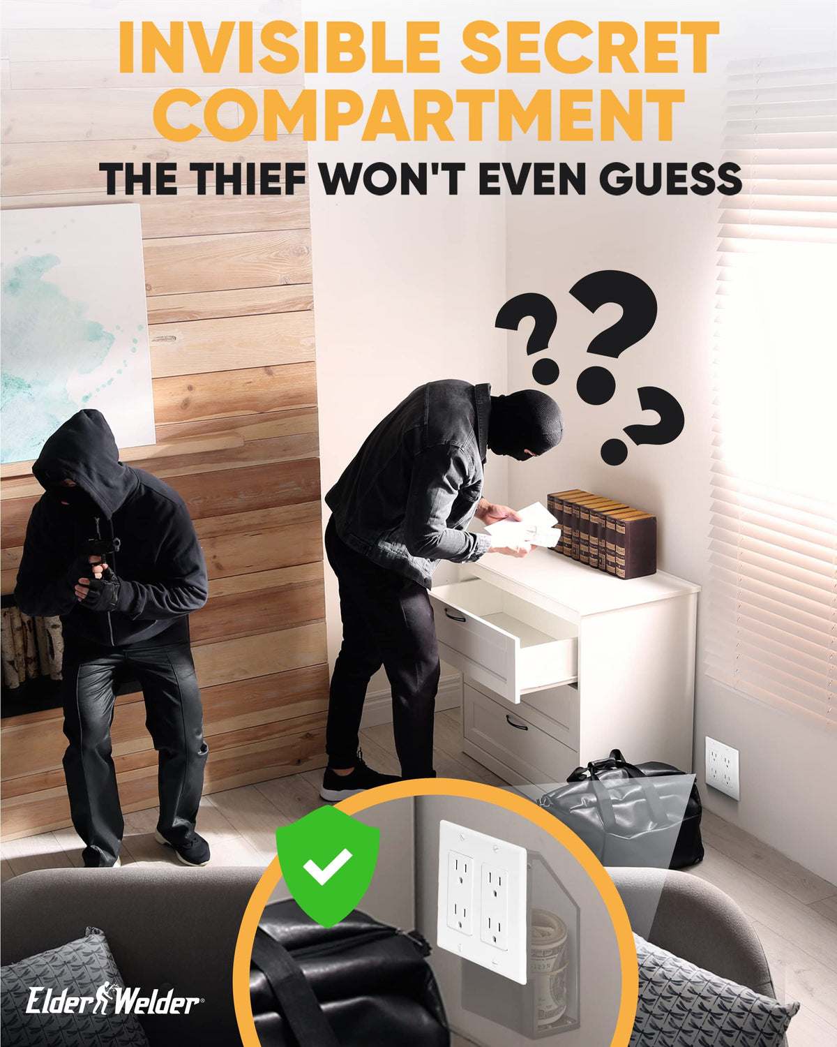 Hidden outlet safe, double, key lock – image 7