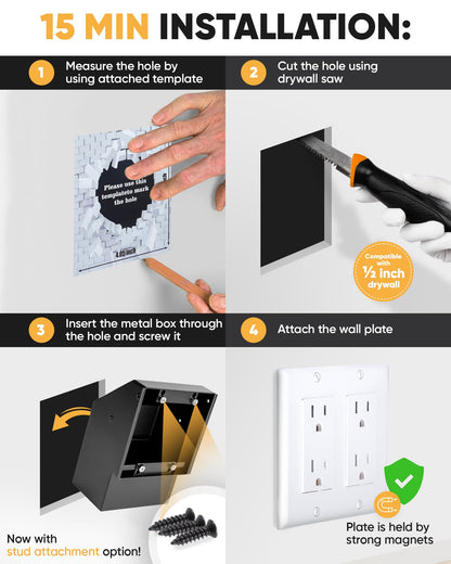Hidden outlet safe, double, no lock – image 2