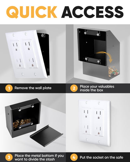 Hidden outlet safe, double, no lock – image 3