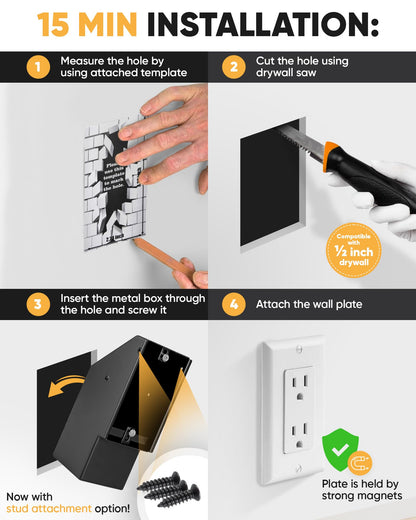 Hidden outlet safe, single, no lock – image 2