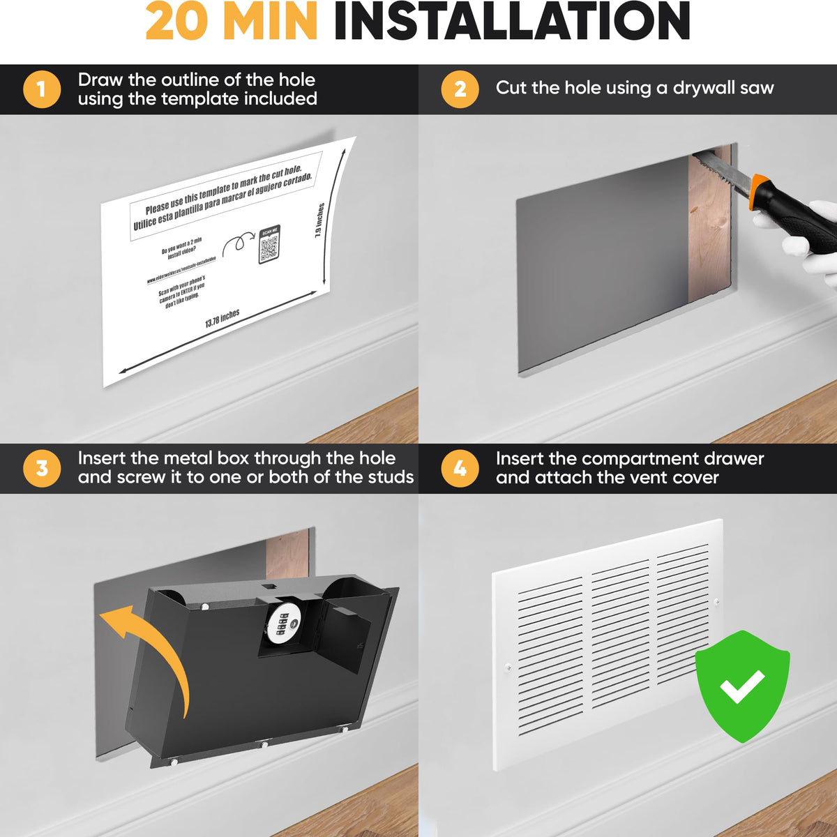 Hidden vent safe with combination lock – image 3 