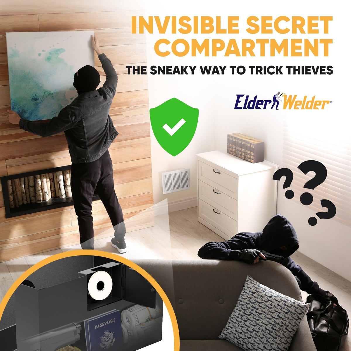 Hidden vent safe with fingerprint lock – image 7 